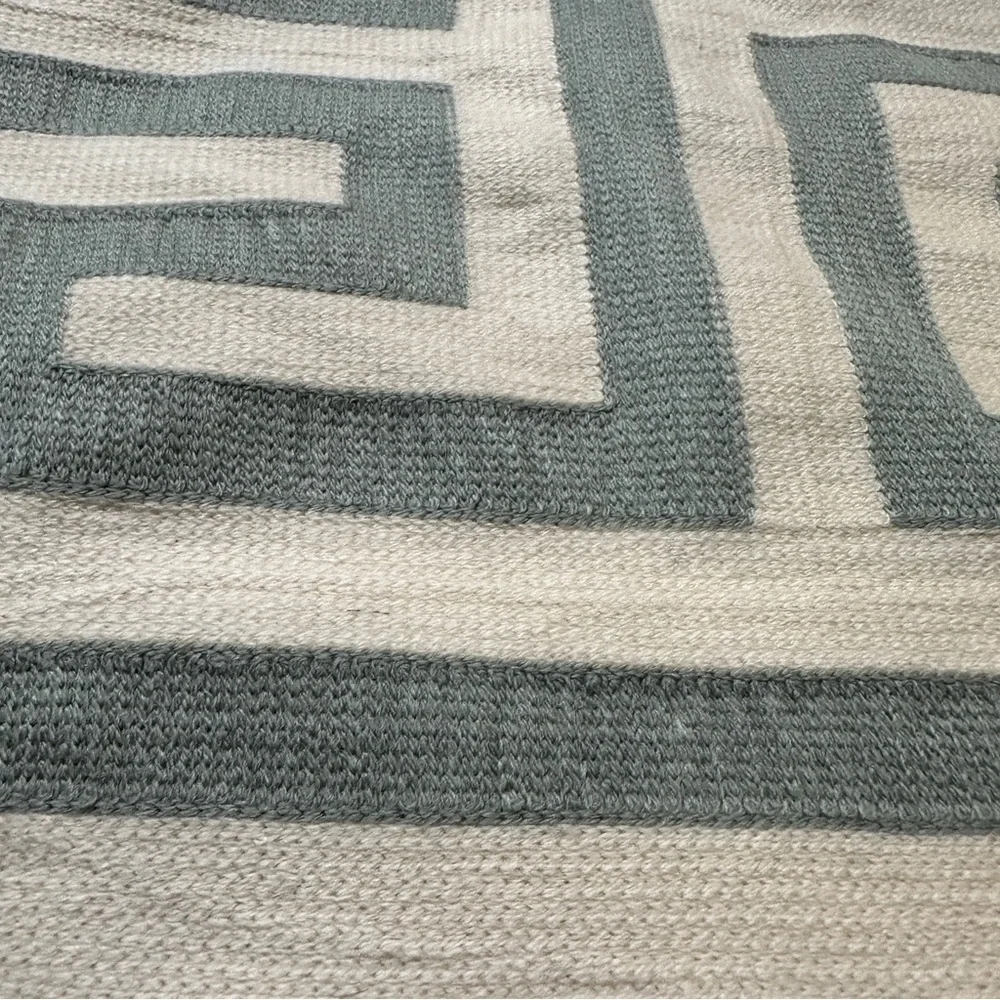 West Elm Button Back Geometric Pattern Throw Pillow Cover 18 x 18”